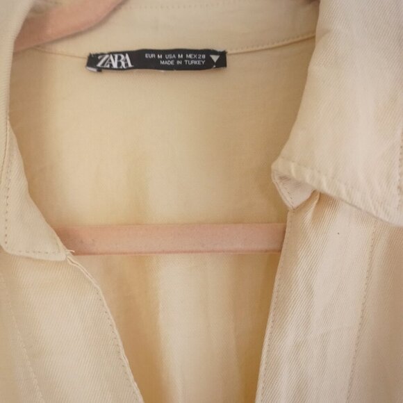 Zara Cream Bohemian Boho Breathable Short Sleeve Shorts Romper M - Picture 10 of 16